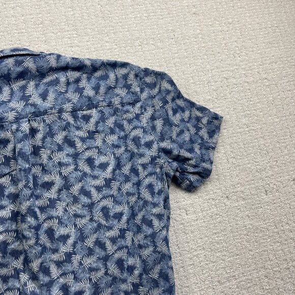 Rue Saint Patrick MTL Floral Blue Collared Casual Button Down Party Shirt Men M* - Picture 12 of 14